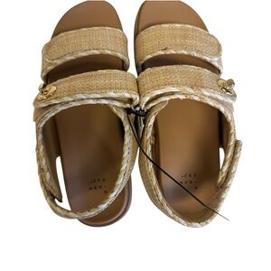 a new day Tan Braided Double-Strap Slide Sandals